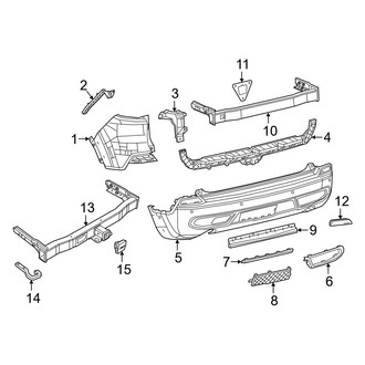 Jeep OE - Rear Bumper - Bumper & Components (With Tow Hook), (Altitude / High Altitude / Latitude / Latitude Plus / Trailhawk / Trailhawk Elite / Upland)