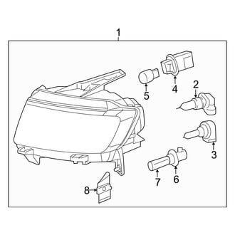 Jeep OE - Front Lamps - Headlamp Components (MK Body Code)