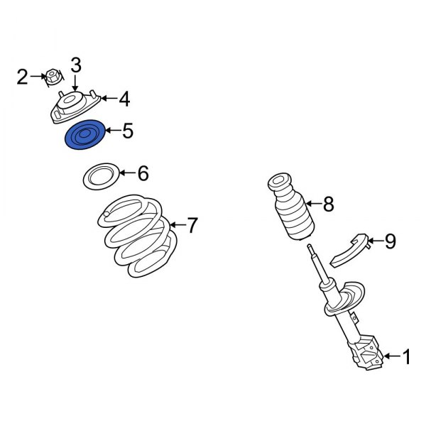 Jeep OE 5105822AA Front Upper Coil Spring Insulator