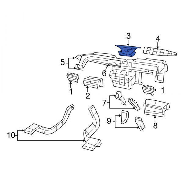 Windshield Defroster Nozzle