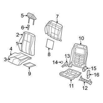 Jeep OE - Seats & Tracks - Front Seat Components (Passenger Side)
