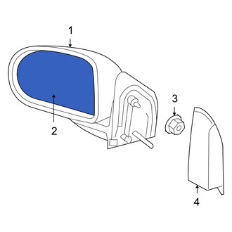 Jeep OE - Front Right Door Mirror Glass