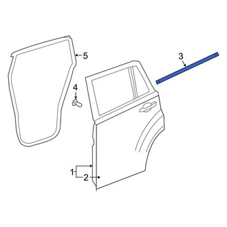 Jeep OE - Rear Left Outer Door Window Belt Weatherstrip