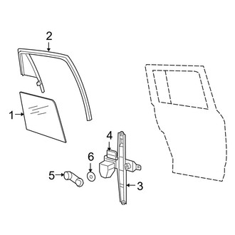 Jeep OE - Rear Door - Glass & Hardware