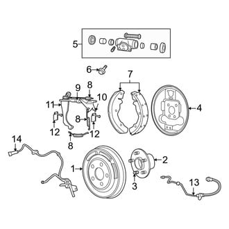 Jeep OE - Rear Suspension - Brake Components (Latitude / Sport Rear Drum Brakes FWD)