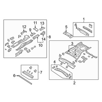 Jeep OE - Rear Body & Floor - Floor & Rails