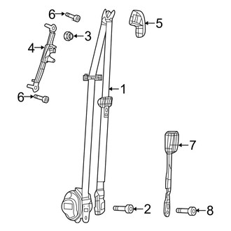 Jeep OE - Restraint Systems - Front Seat Belts (MP Body Code)