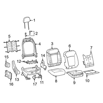 Jeep OE - Seats & Tracks - Passenger Seat Components (With Power), (MP Body Code)