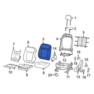 Jeep OE - Front Left Seat Back Cushion Cover