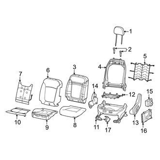 Jeep OE - Seats & Tracks - Driver Seat Components (With Power), (MP Body Code)