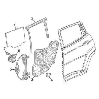 Jeep OE - Rear Door - Glass & Hardware (Latitude / Limited / Sport / Trailhawk MP Body Code)