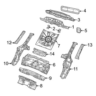 Jeep OE - Rear Body & Floor - Floor & Rails (Latitude / Limited / Sport / Trailhawk MP Body Code)