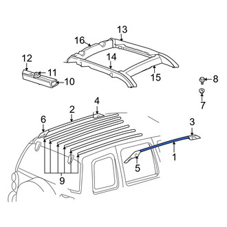 Jeep OE - Right Roof Luggage Carrier Side Rail