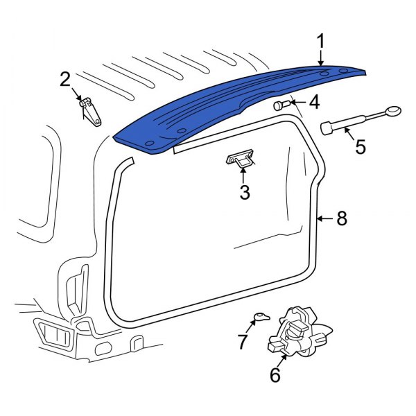 Jeep OE 55360342AV Rear Liftgate Glass