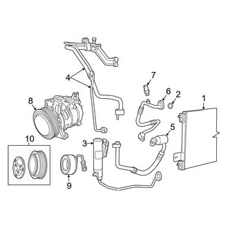 Jeep OE - Air Conditioner & Heater - Condenser, Compressor & Lines (W/O Dehydrator Attached to Condenser)