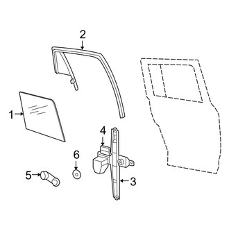 Jeep OE - Rear Door - Glass & Hardware