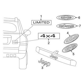 Jeep OE - Lift Gate - Exterior Trim (Limited)