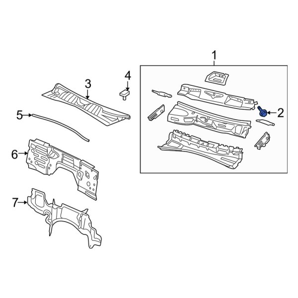 Cowl Plenum Panel Screw