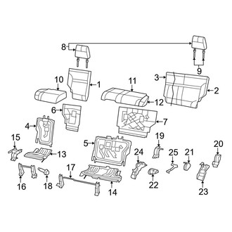 Jeep OE - Seats & Tracks - Rear Seat Components (Premium Cloth Seat (M7))