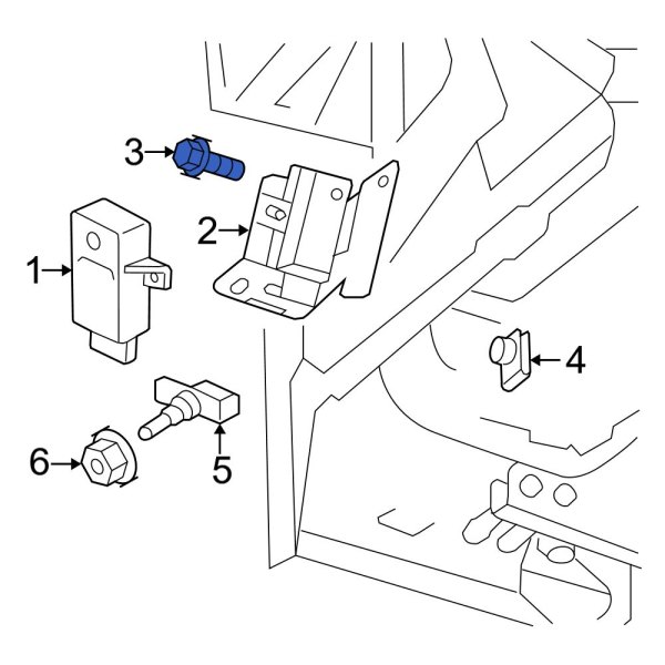 Tire Pressure Monitoring System (TPMS) Control Module Bolt