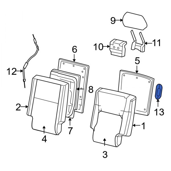 Jeep OE WT35XDHAA Rear Center Seat Belt Guide