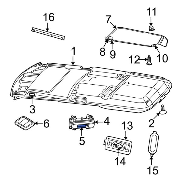 Jeep OE 5137535AA Right Dome Light Switch