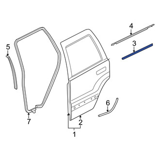 Jeep OE - Rear Left Door Window Belt Weatherstrip