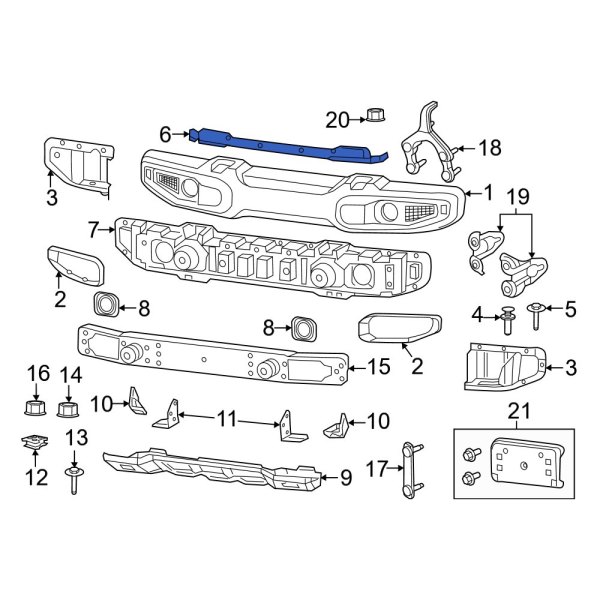 Jeep OE 6MA00RXFAB - Front Center Bumper Cover Spacer Panel