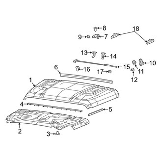 Jeep OE - Hood & Components (Dual Air Vents), (Launch Edition / Rubicon)