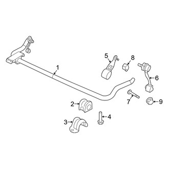 Jeep OE - Front Suspension - Stabilizer Bar & Components (W/O Electric Disconnect)