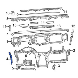 Jeep OE - Left Instrument Panel Crossmember Bracket