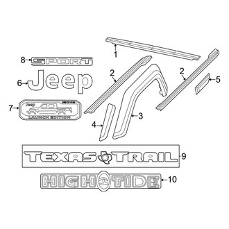 Jeep OE - Pick Up Box - Exterior Trim (Trim & Nameplates)