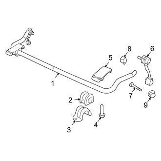 Jeep OE - Front Suspension - Stabilizer Bar & Components (W/O Electric Disconnect), (RWD)