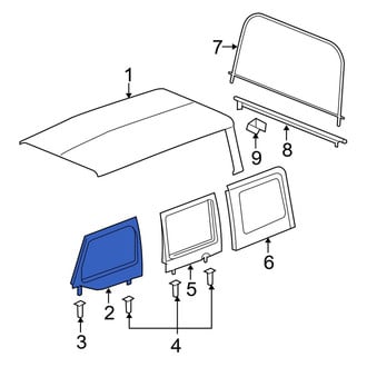 Jeep OE - Center Left Door Glass