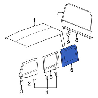 Jeep OE - Rear Left Quarter Glass