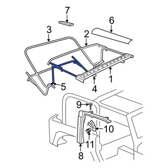 Jeep OE - Right Convertible Top Hinge