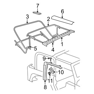 Jeep OE - Convertible/Soft Top - Frame & Components (Rubicon / Sahara / X)