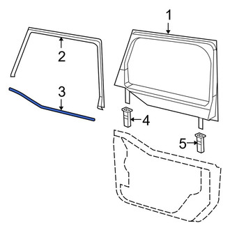 Jeep OE - Front Inner Door Window Belt Weatherstrip