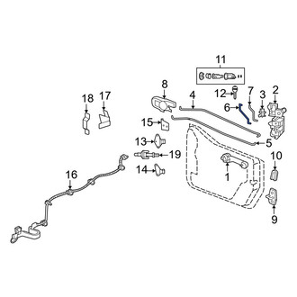 Jeep OE - Front Right Outer Door Lock Operating Rod