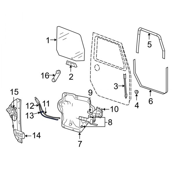 Jeep OE 68014982AA Front Door Latch Cable Clip