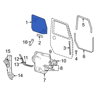 Jeep OE - Center Right Door Glass