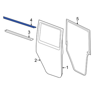 Jeep OE - Center Left Door Window Belt Weatherstrip