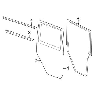 Jeep OE - Rear Door - Door & Components (Full Door), (Unlimited Rubicon / Unlimited Sahara / Unlimited Sport)