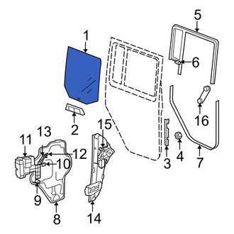 Jeep OE - Center Right Door Glass