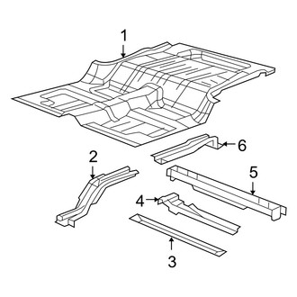 Jeep OE - Rear Body & Floor - Floor & Rails (Unlimited 75th Anniversary / Unlimited Rubicon / Unlimited Sahara / Unlimited Sport / Unlimited Sport S)