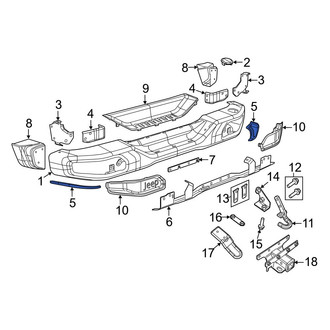 Jeep OE - Rear Right Bumper Face Bar Mount