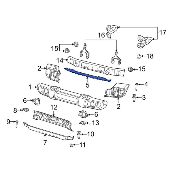 Jeep OE 6QZ85RXFAC Front Bumper Cover Spacer Panel