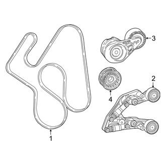 Jeep OE - Cooling - Belts & Pulleys (Rubicon / Sport / Sport S / Unlimited Rubicon / Unlimited Sahara / Unlimited Sport / Unlimited Sport S 2.0L)