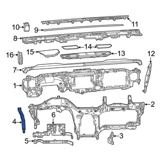 Jeep OE - Left Instrument Panel Crossmember Bracket