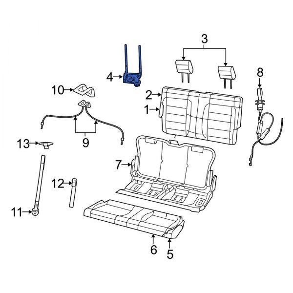 Jeep OE 68515598AA Rear Headrest Guide